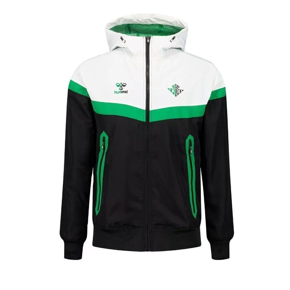 Real Betis Retro Windbreaker Hoodie Jacket Green 2025/26 - sinoshirt