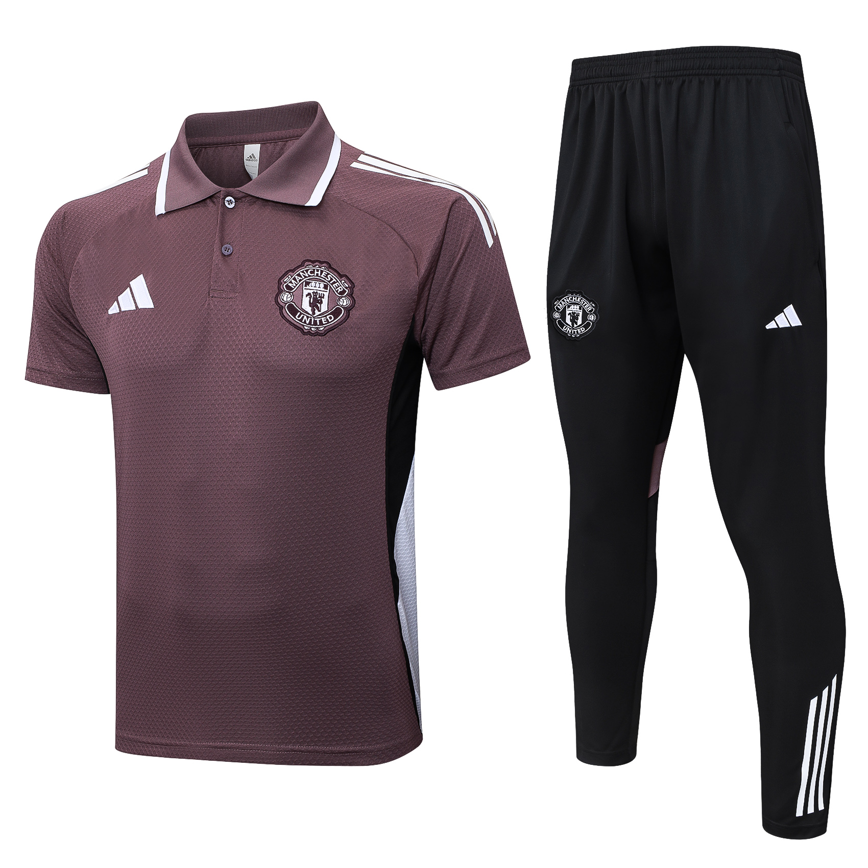 Manchester United Training Kit (Polo+Pants) Grayish Purple 2025/26 - sinoshirt