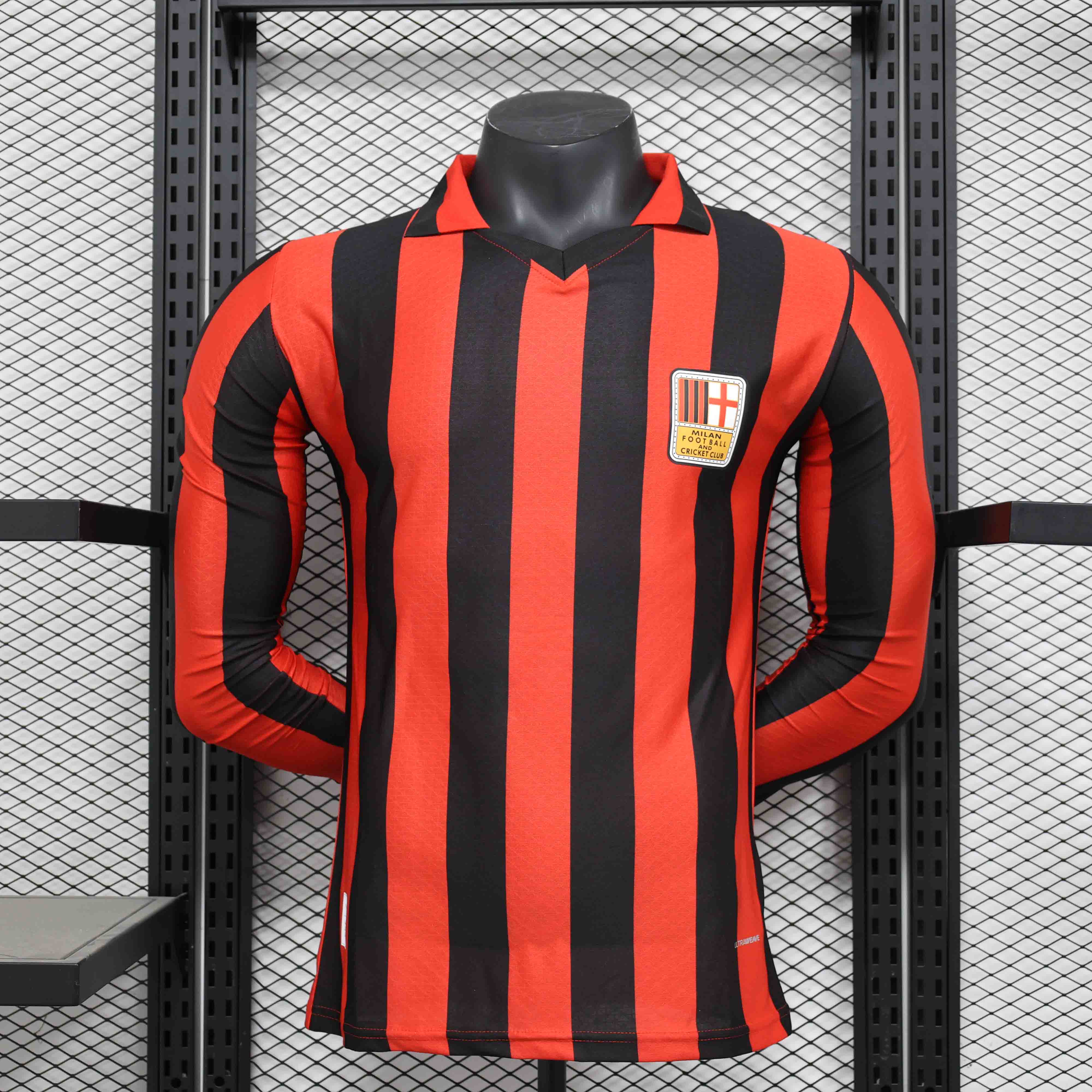 AC Milan Authentic Soccer Jersey 125th Anniversary Long Sleeve Shirt 2024/25 - sinoshirt