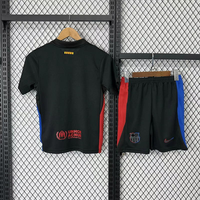 Barcelona Away x Travis Scott Soccer Kids Kit Jersey+Shorts 2024/25 - sinoshirt
