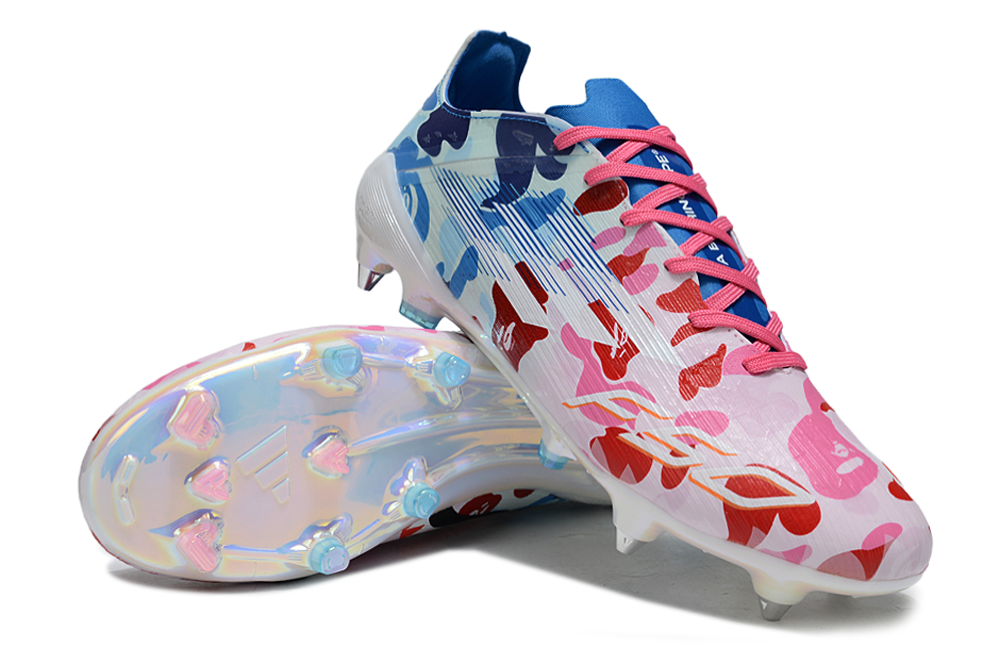 A F50 ELITE FG BAPE.CLEAR PINK/ICEBLUE/FOOTWEAR WHITE LIMITEDEDITION - sinoshirt