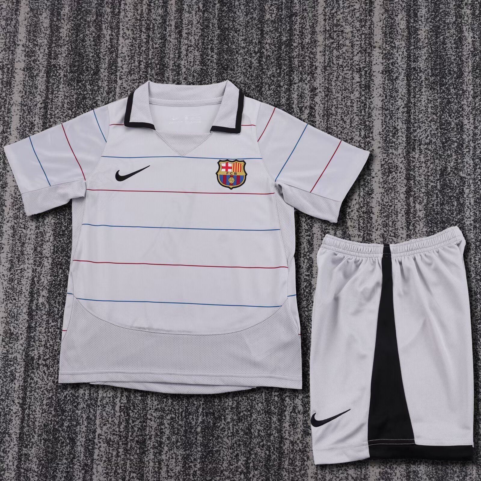 Barcelona Retro Jersey Away Kids Kit Jersey+Shorts 2003-04 - sinoshirt