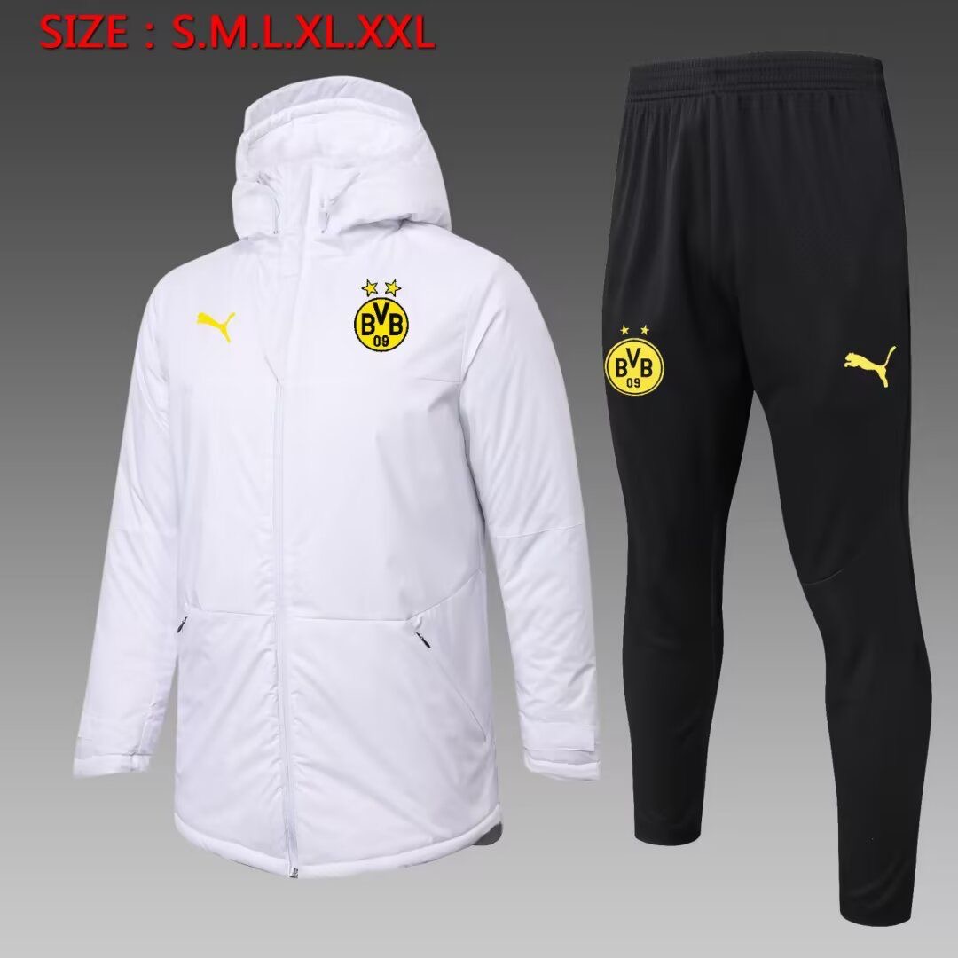 Borussia Dortmund Cotton Hoodie Coat With Pants White 2025/26 - sinoshirt