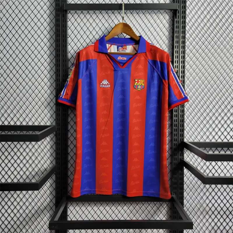 Barcelona Retro Jersey Home Soccer Shirt 1996-97 - sinoshirt