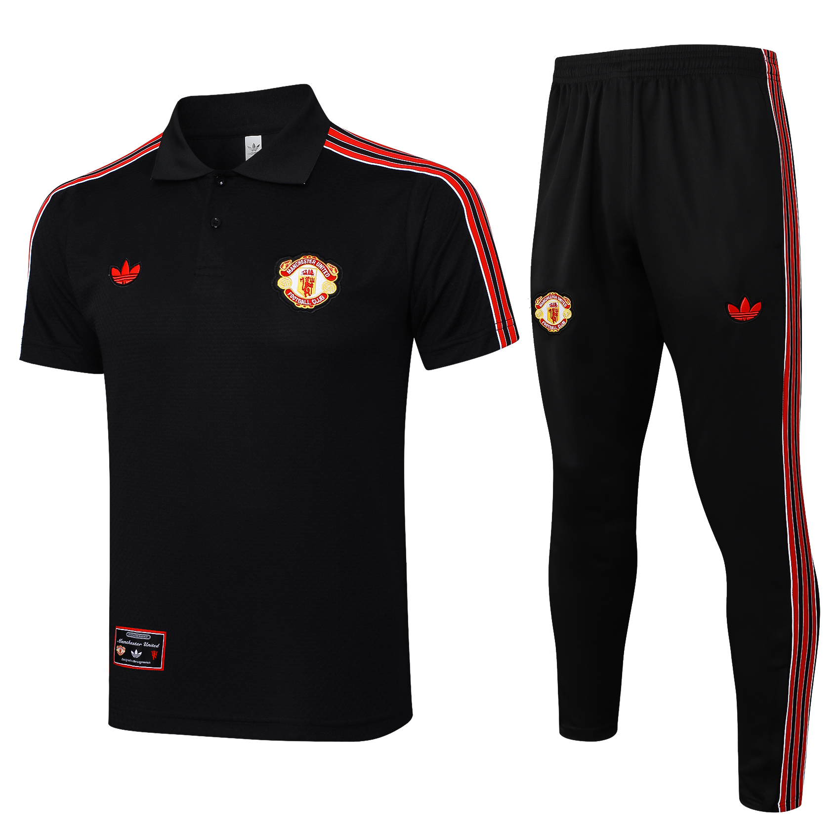 Manchester United Training Kit (Polo+Pants) Black 2025/26 - sinoshirt