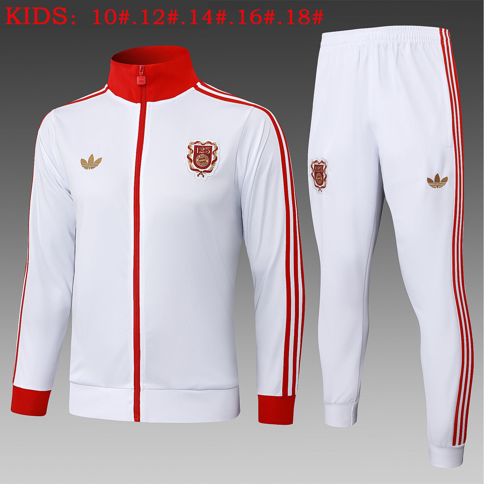 Kids Bayern Munich Training Kit (Jacket+Pants) White 2025/26 - 125th Anniversary - sinoshirt
