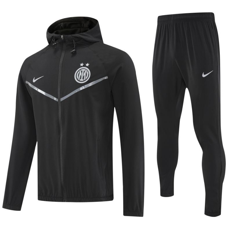 Inter Milan Hoodie Training Kit (Jacket+Pants) Black 2025/26 - sinoshirt