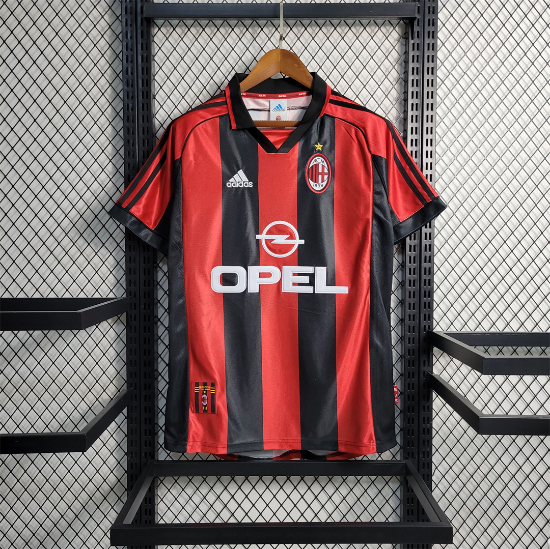 AC Milan Retro Soccer Jersey Home Custom Shirt 1998/00 - sinoshirt