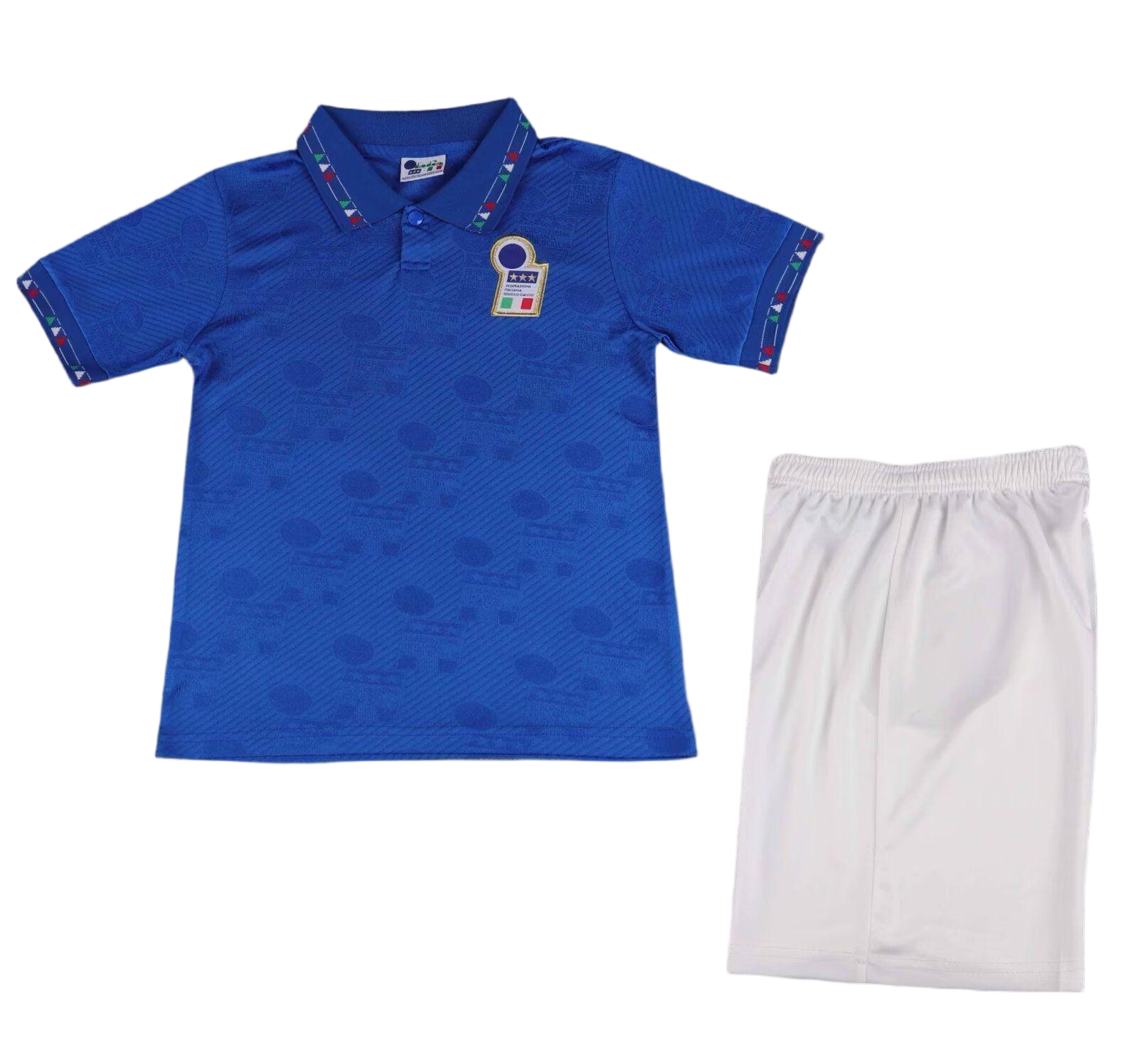 Italy Retro Home Football Uniform Kids Kit Jersey+Shorts World Cup 1994 - sinoshirt