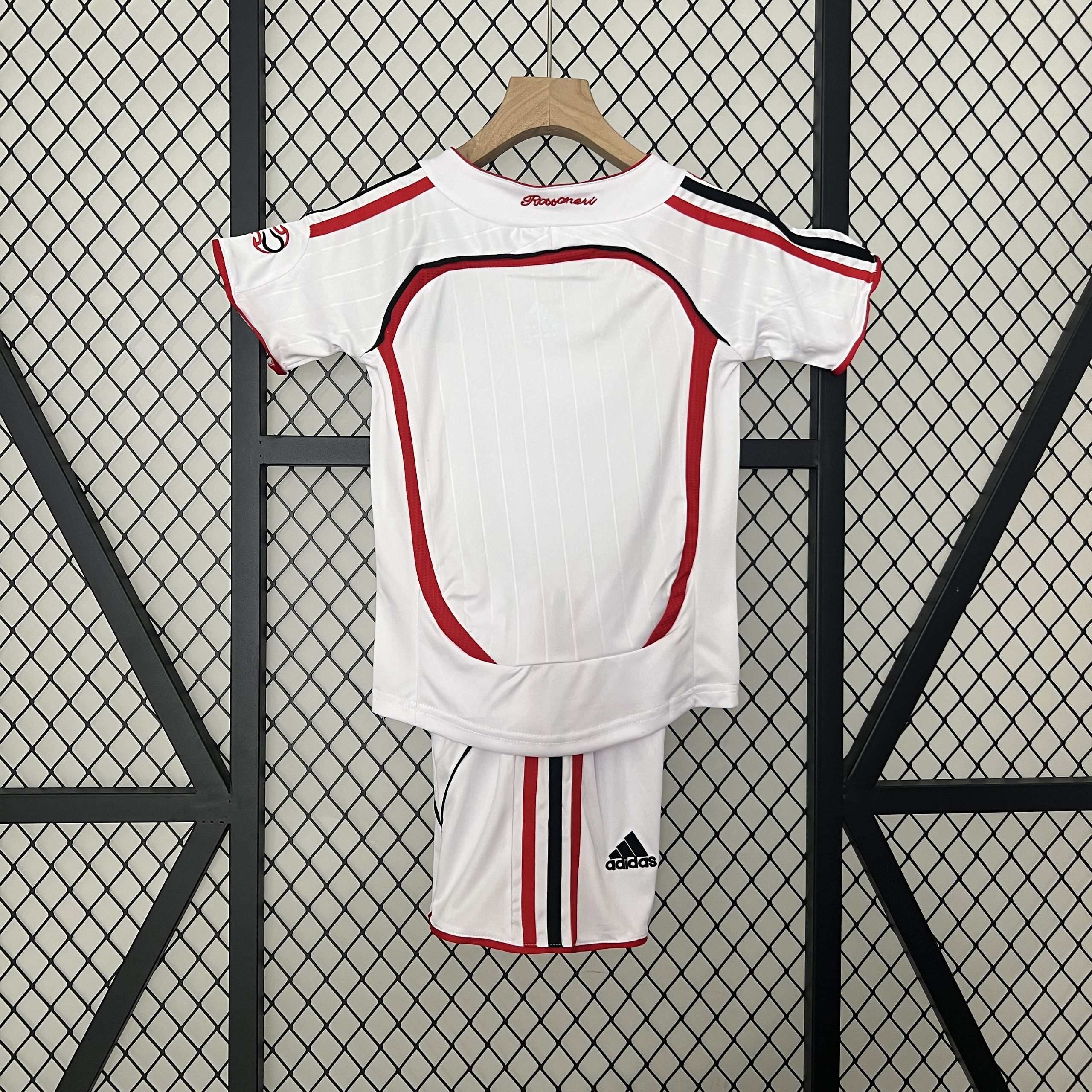 AC Milan Retro Soccer Jersey Away Kids Kit Jersey+Shorts 2006/07 - UCL Final - sinoshirt