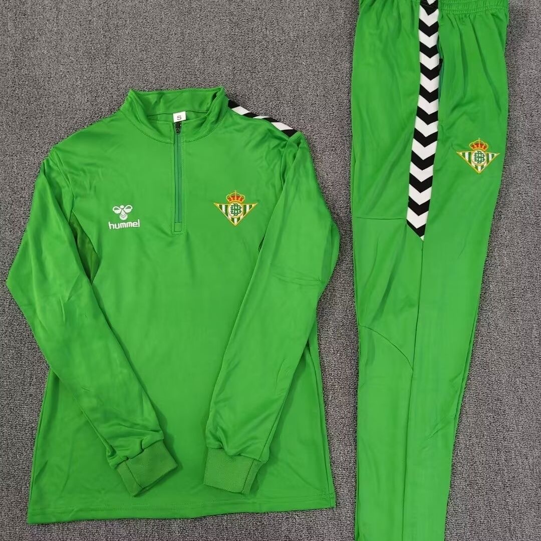Kids Real Betis Training Kit (Sweatshirt+Pants) Green 2025/26 - sinoshirt