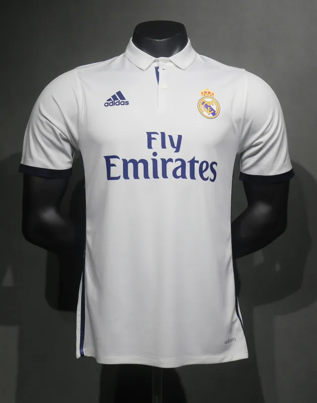 Real Madrid Authentic Retro Jersey Home Soccer Shirt 2016/17 - sinoshirt