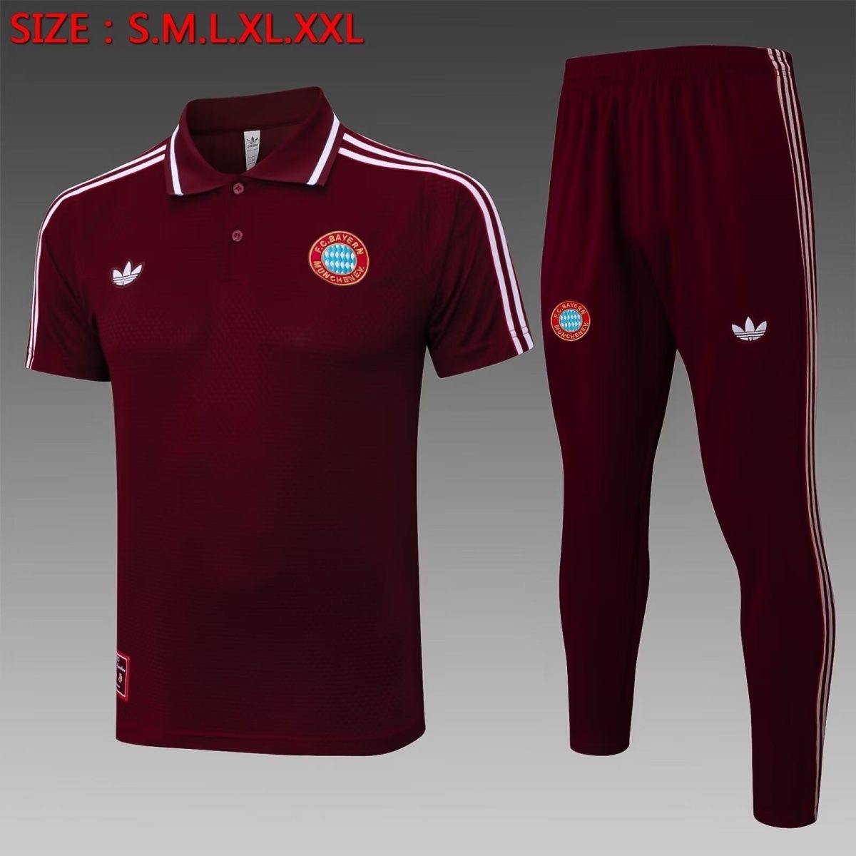 Bayern Munich Training Kit (Polo+Pants) Red 2025/26 - sinoshirt