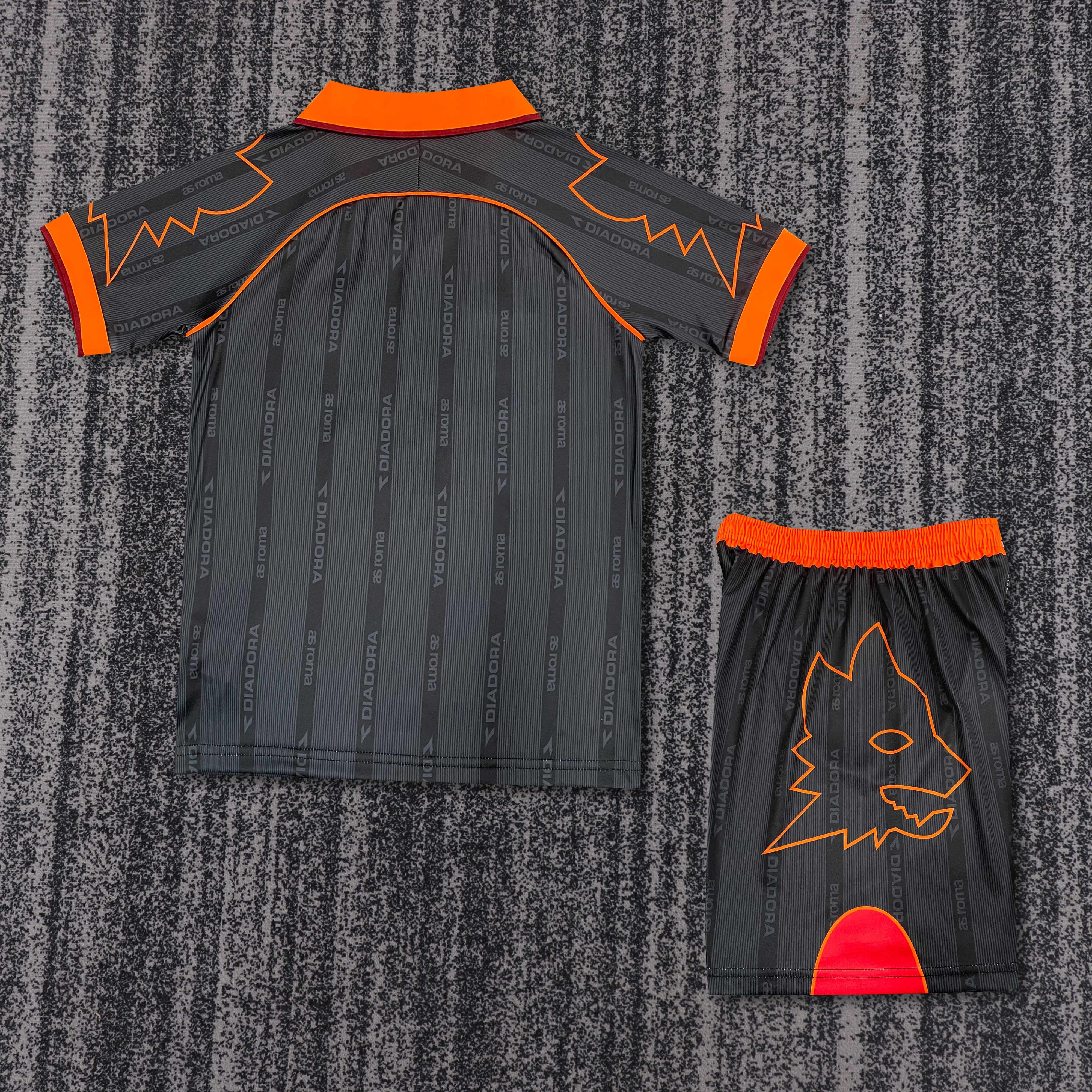 Roma Retro Soccer Jersey Away Kids Kit Jersey+Shorts 1999/00 - sinoshirt