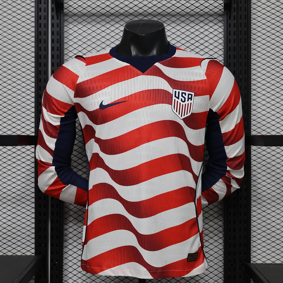 USA Authentic Soccer Jersey Home Long Sleeve Shirt World Cup 2026 - sinoshirt