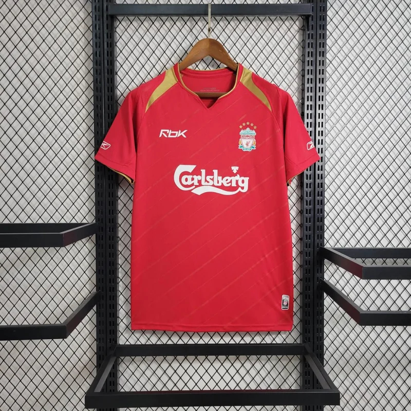 Liverpool Retro Football Jersey Home Custom Shirt 2005/06 - sinoshirt