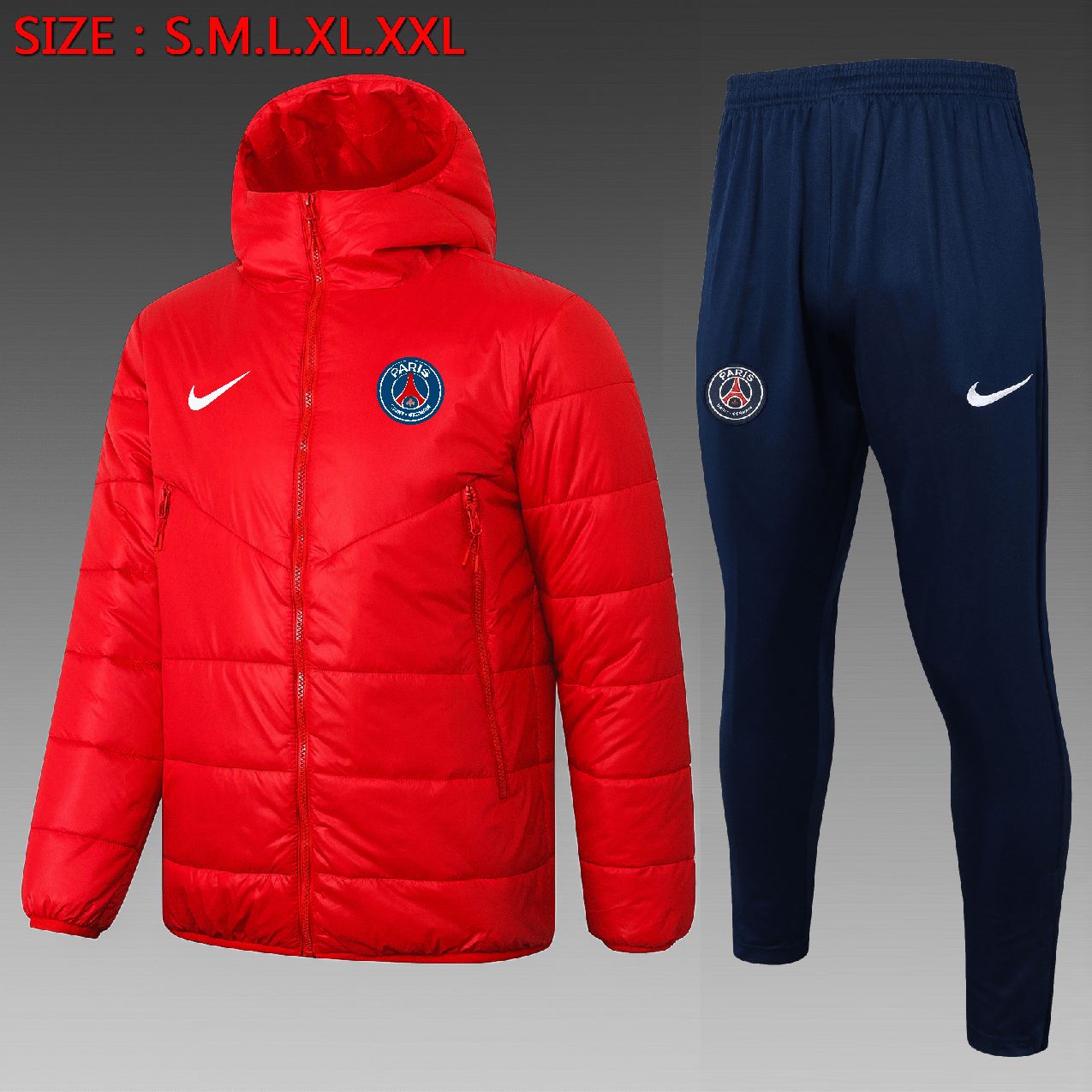 PSG Cotton Hoodie Coat With Pants Red 2025/26 - sinoshirt