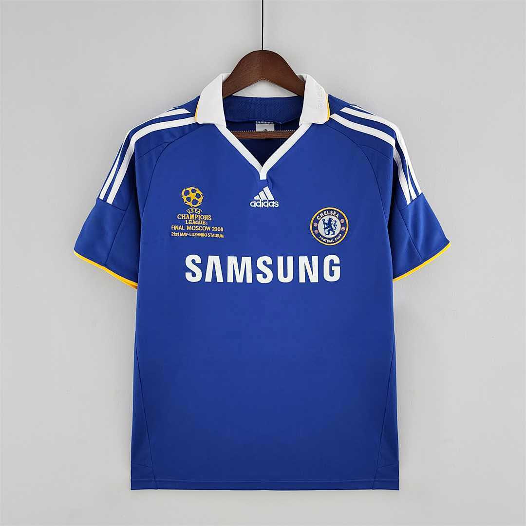 Chelsea Retro Football Jersey Home Champions League Custom Shirt 08-09 - sinoshirt
