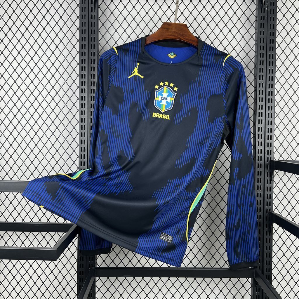 Brazil Soccer Jersey Away Long Sleeve Custom Shirt World Cup 2026 - sinoshirt