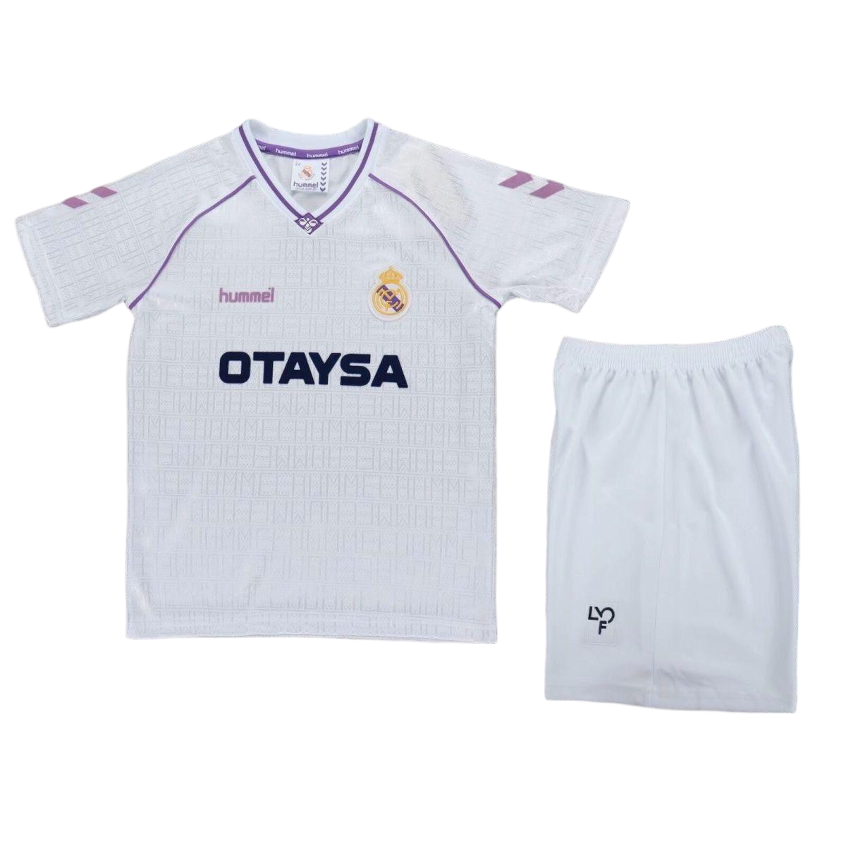 Real Madrid Retro Jersey Home Kids Kit Jersey+Shorts 1990-92 - sinoshirt