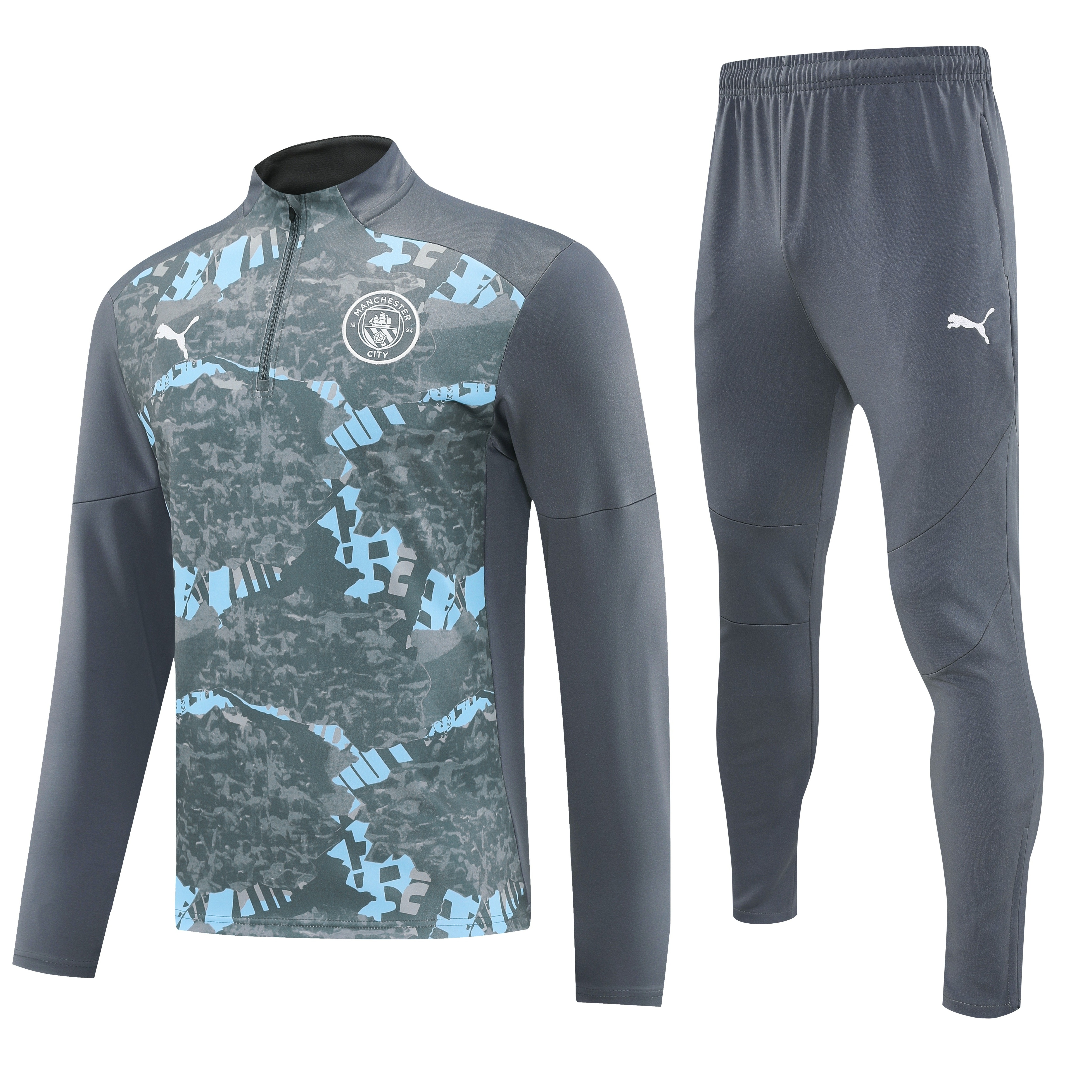 Manchester City Authentic Training Kit (Sweatshirt+Pants) Grey 2025/26 - Player Version - sinoshirt