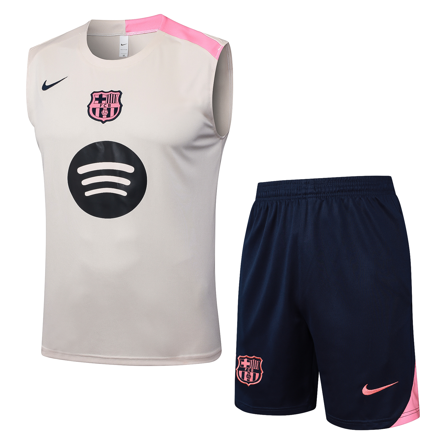Barcelona Sleeveless Training Kit Beige 2025/26 - sinoshirt