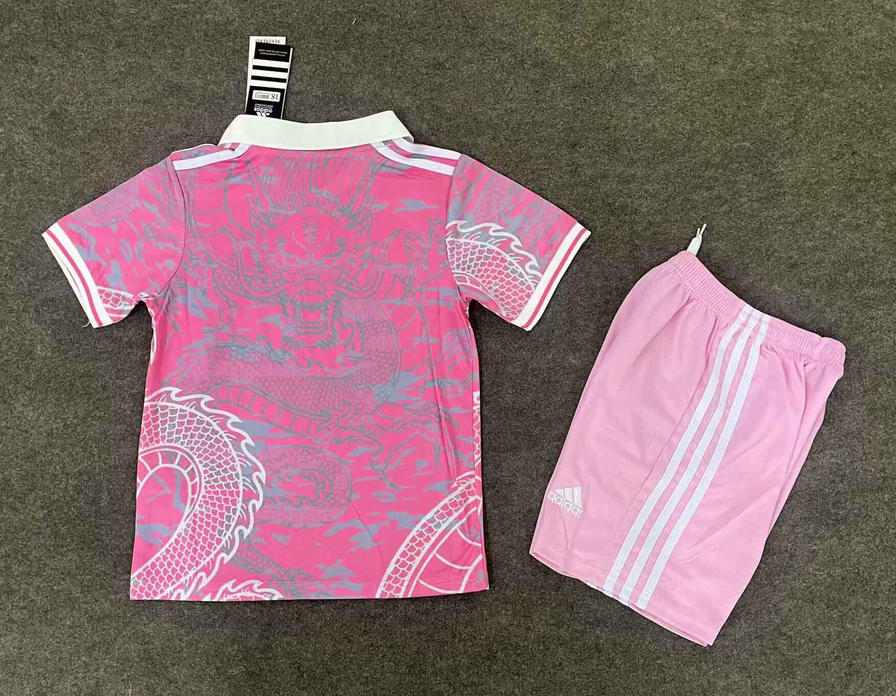 Real Madrid Soccer Jersey Dragon Pink Special Edition Kids Kit Jersey+Shorts 2025/26 - sinoshirt