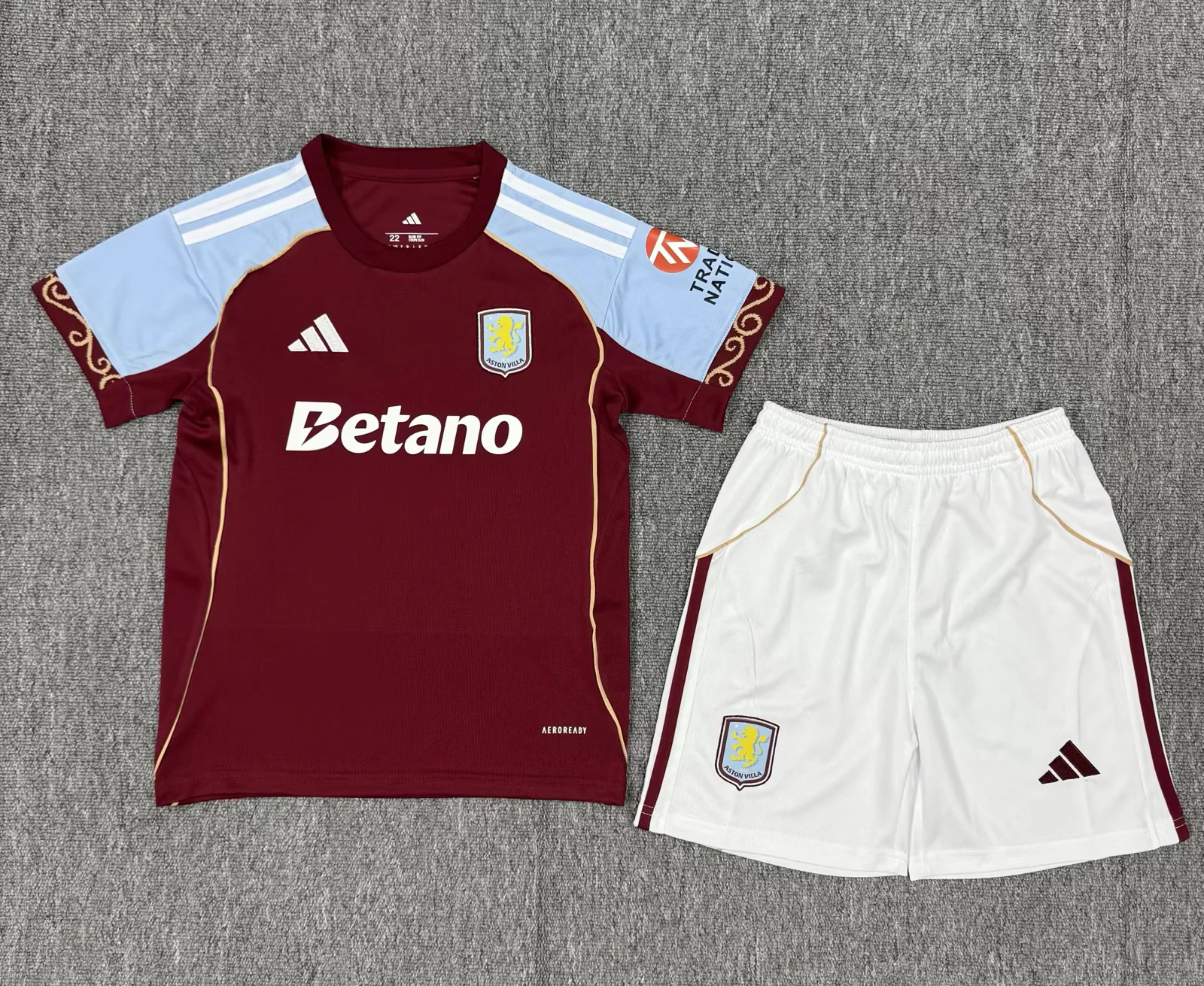 Aston Villa Football Jersey Home Kids Kit Jersey+Shorts 2025/26 - sinoshirt