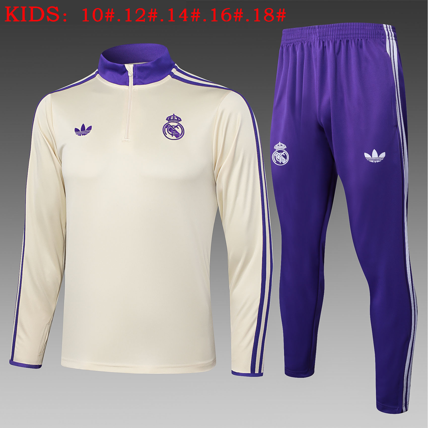 Kids Real Madrid Training Kit (Sweatshirt+Pants) Apricot 2025/26 - sinoshirt