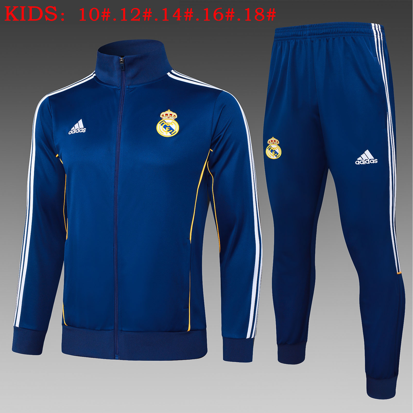 Kids Real Madrid Training Kit (Jacket+Pants) Royalblue 2025/26 - sinoshirt