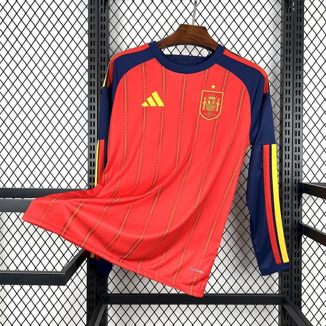 Spain Soccer Jersey Home Long Sleeve Custom Shirt World Cup 2026 - sinoshirt