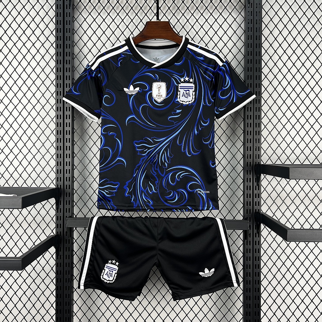 Argentina Away Soccer Uniform Kids Kit Jersey+Shorts World Cup 2026 - sinoshirt