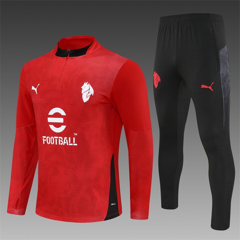 Kids AC Milan Training Kit (Sweatshirt+Pants) Red 2025/26 - sinoshirt