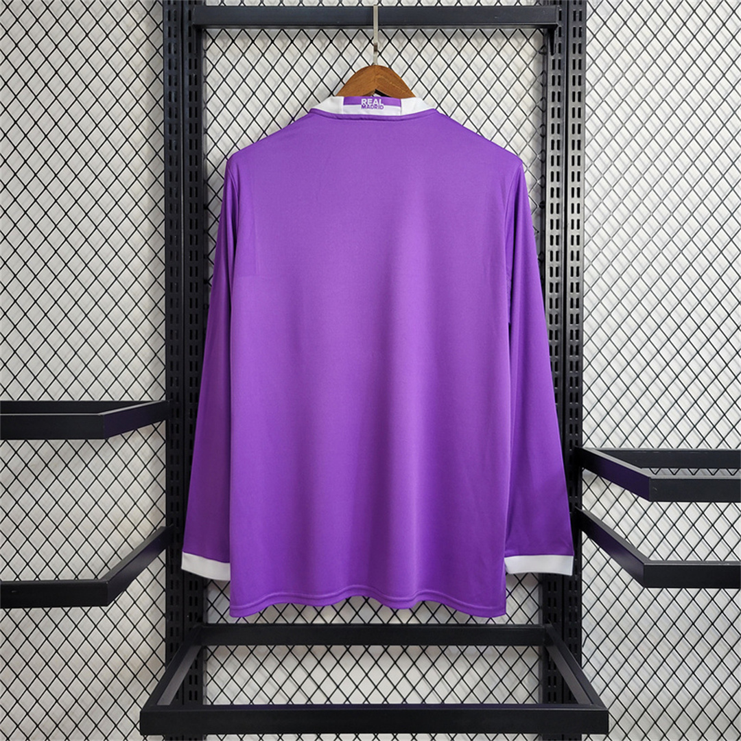 Real Madrid Retro Jersey Away Soccer Shirt Long Sleeve 2016/17 - sinoshirt