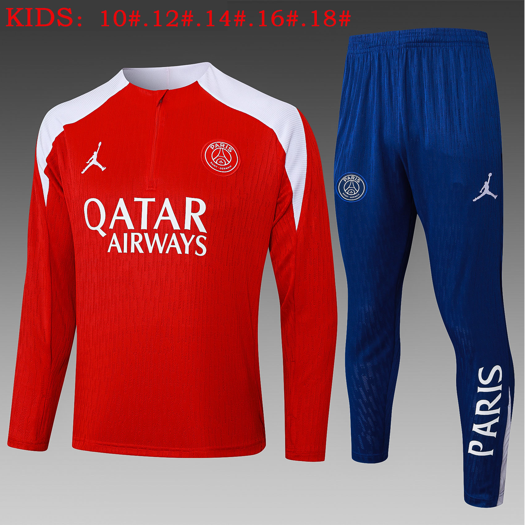 Kids PSG Authentic Training Kit (Sweatshirt+Pants) Red 2025/26 - Player Version - sinoshirt