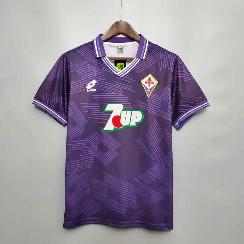 Fiorentina Retro Soccer Jersey Home Custom Shirt 1992/93 - sinoshirt