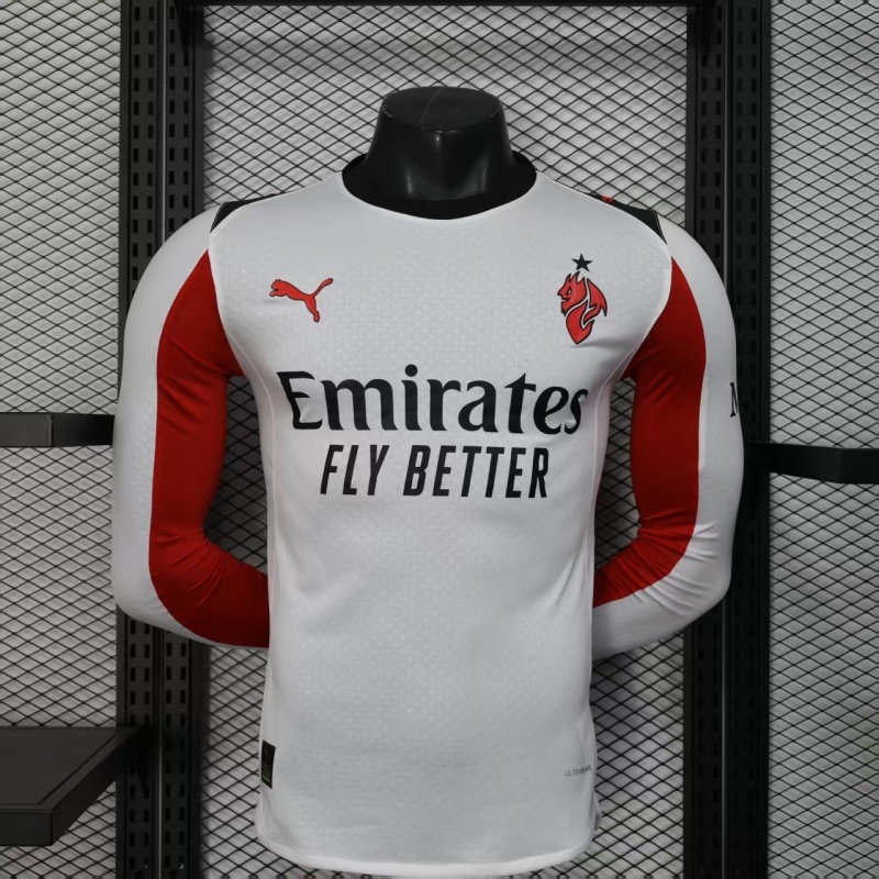AC Milan Authentic Soccer Jersey Away Long Sleeve Shirt 2025/26 - sinoshirt