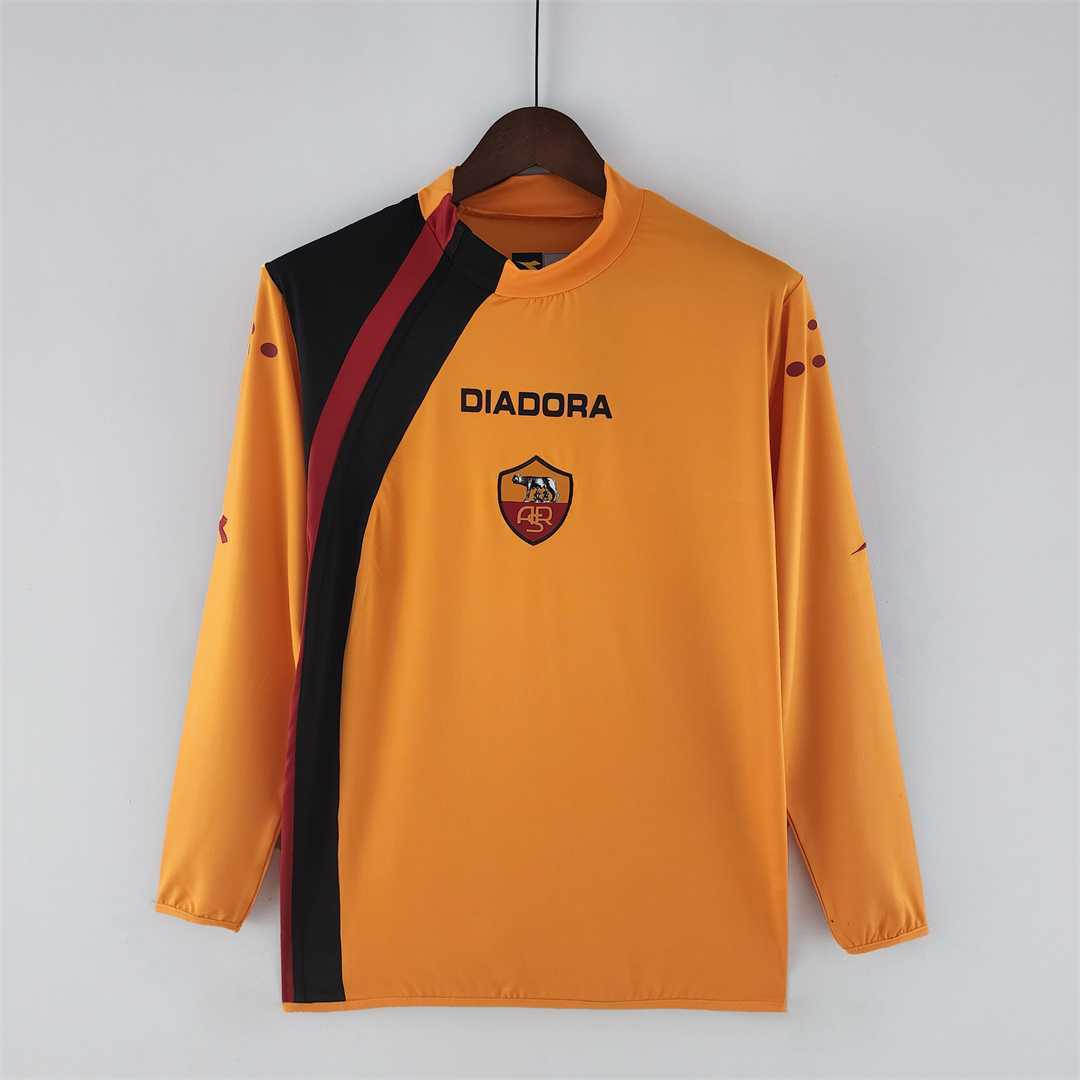 Roma Retro Soccer Jersey Home Long Sleeve Custom Shirt 2005/06 - sinoshirt