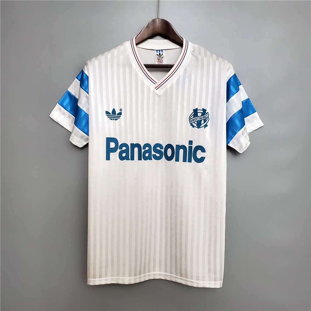 Marseille Retro Soccer Jersey Home Custom Shirt 1989-91 - sinoshirt