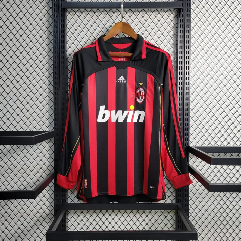 AC Milan Retro Soccer Jersey Home Long Sleeve Custom Shirt 2006/07 - sinoshirt