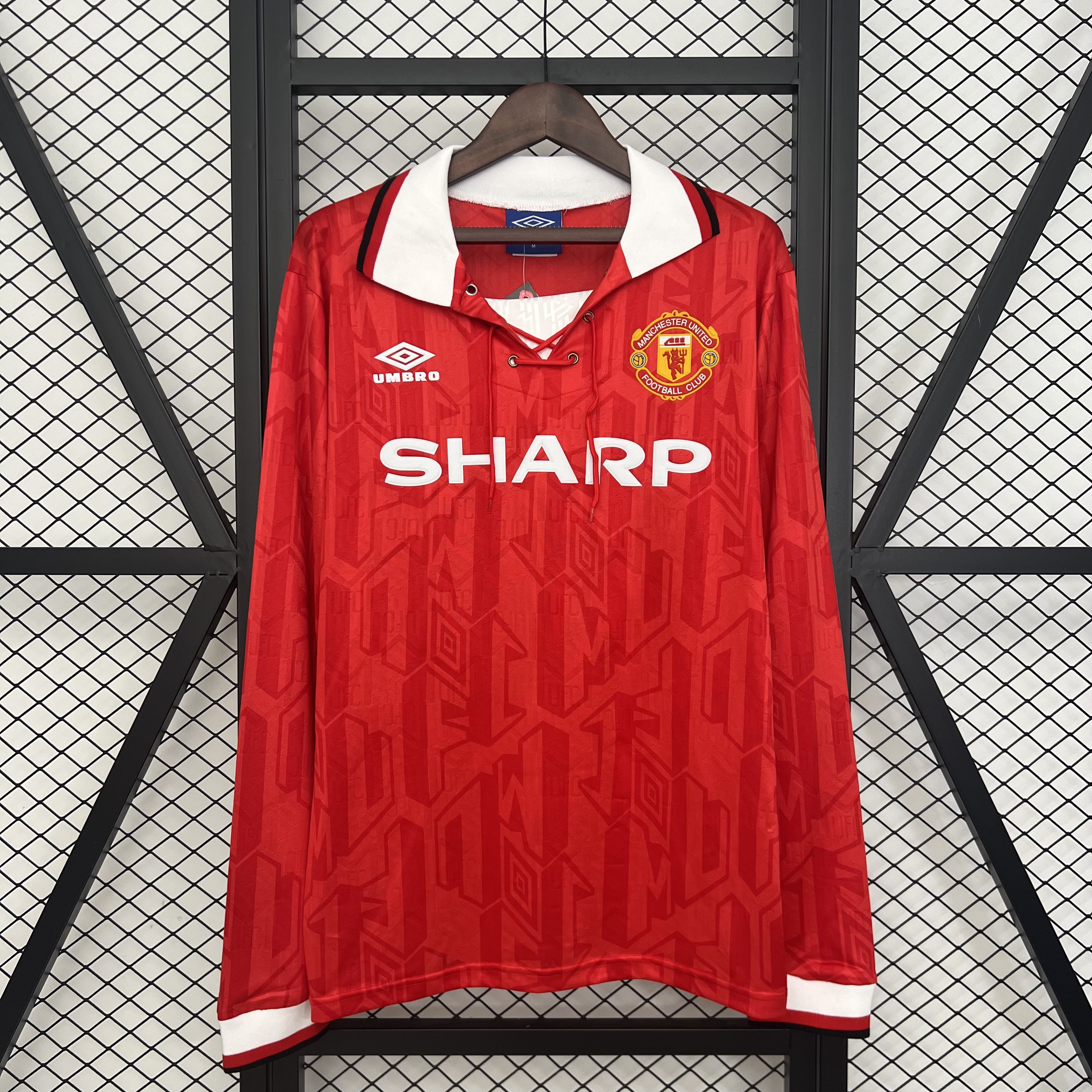 Manchester United Retro Home Long Sleeve Football Jersey Shirt 1992/94 - sinoshirt