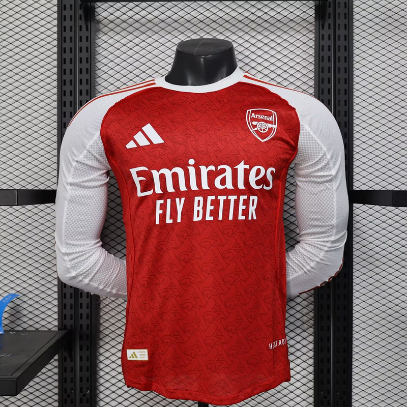 Arsenal Authentic Soccer Jersey Home Long Sleeve Shirt 2025/26 - sinoshirt