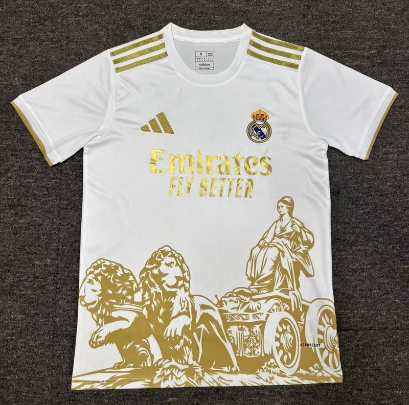Real Madrid Soccer Jersey White & Golden Special Edition Custom Shirt 2025/26 - sinoshirt