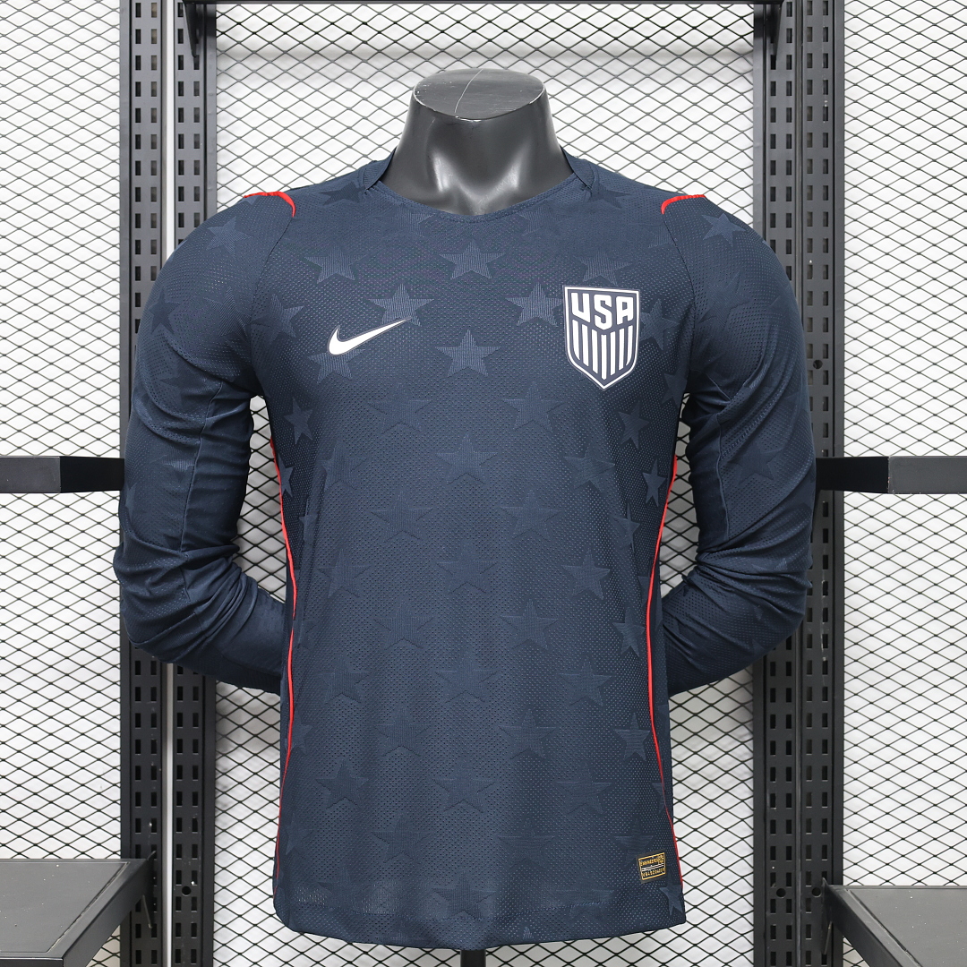 USA Authentic Soccer Jersey Away Long Sleeve Shirt World Cup 2026 - sinoshirt