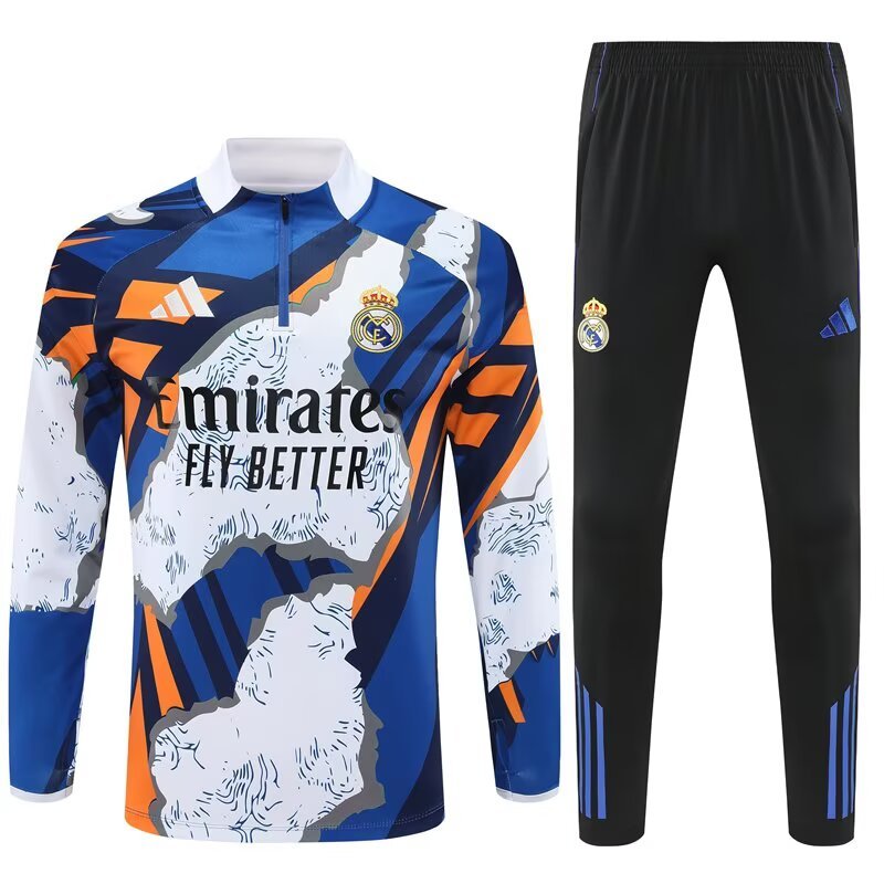 Kids Real Madrid Training Kit (Sweatshirt+Pants) Colorful 2025/26 - sinoshirt