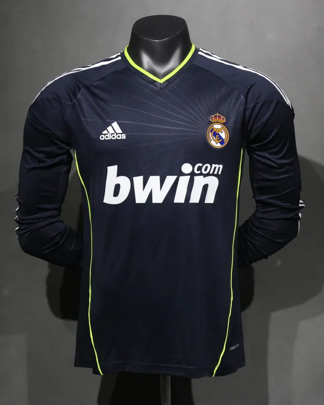 Real Madrid Authentic Retro Jersey Away Long Sleeve Soccer Shirt 2010/11 - sinoshirt