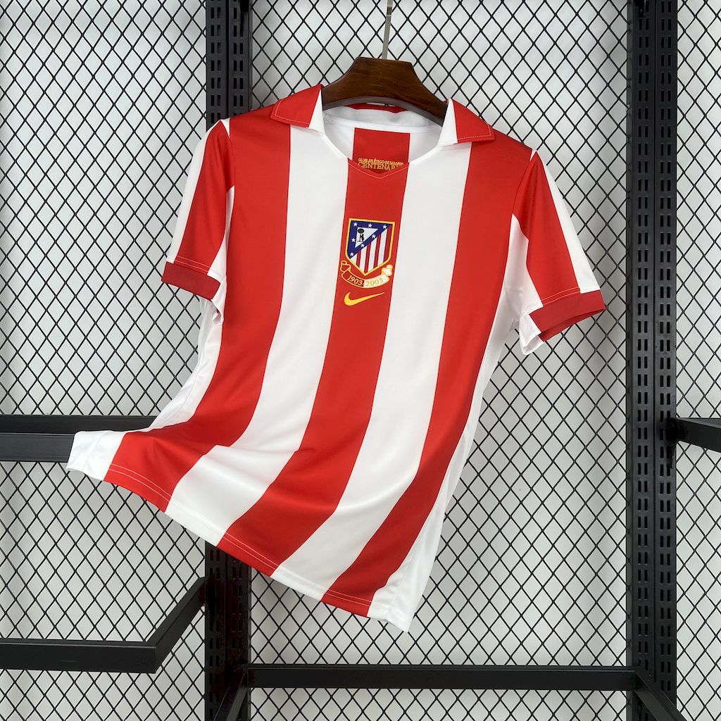 Atletico Madrid Retro Soccer Jersey 100th Anniversary Shirt 2003-04 - sinoshirt