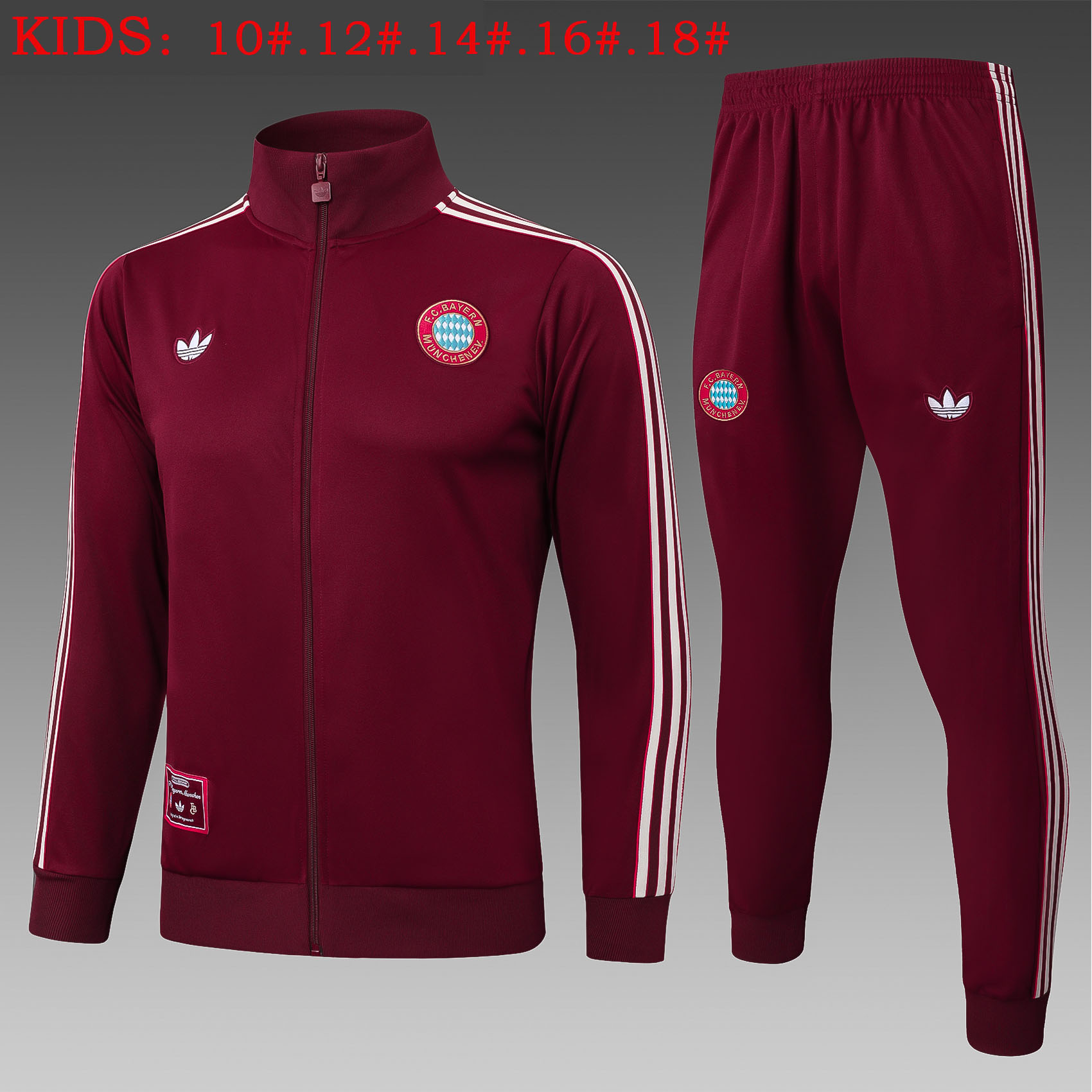 Kids Bayern Munich Training Kit (Jacket+Pants) Deep Red 2025/26 - sinoshirt