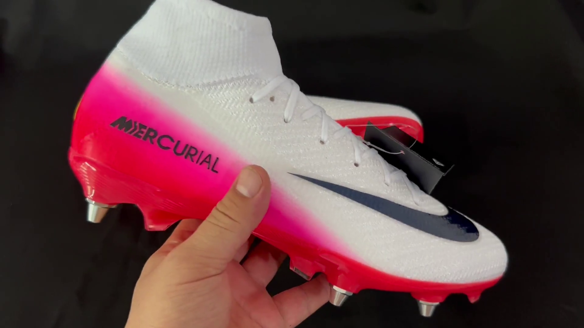 N Air Zoom Mercurial Superfly Elite 10 SG-PRO PLAYER EDITION Fear Nothing - White/University Red/Dark Obsidian - sinoshirt