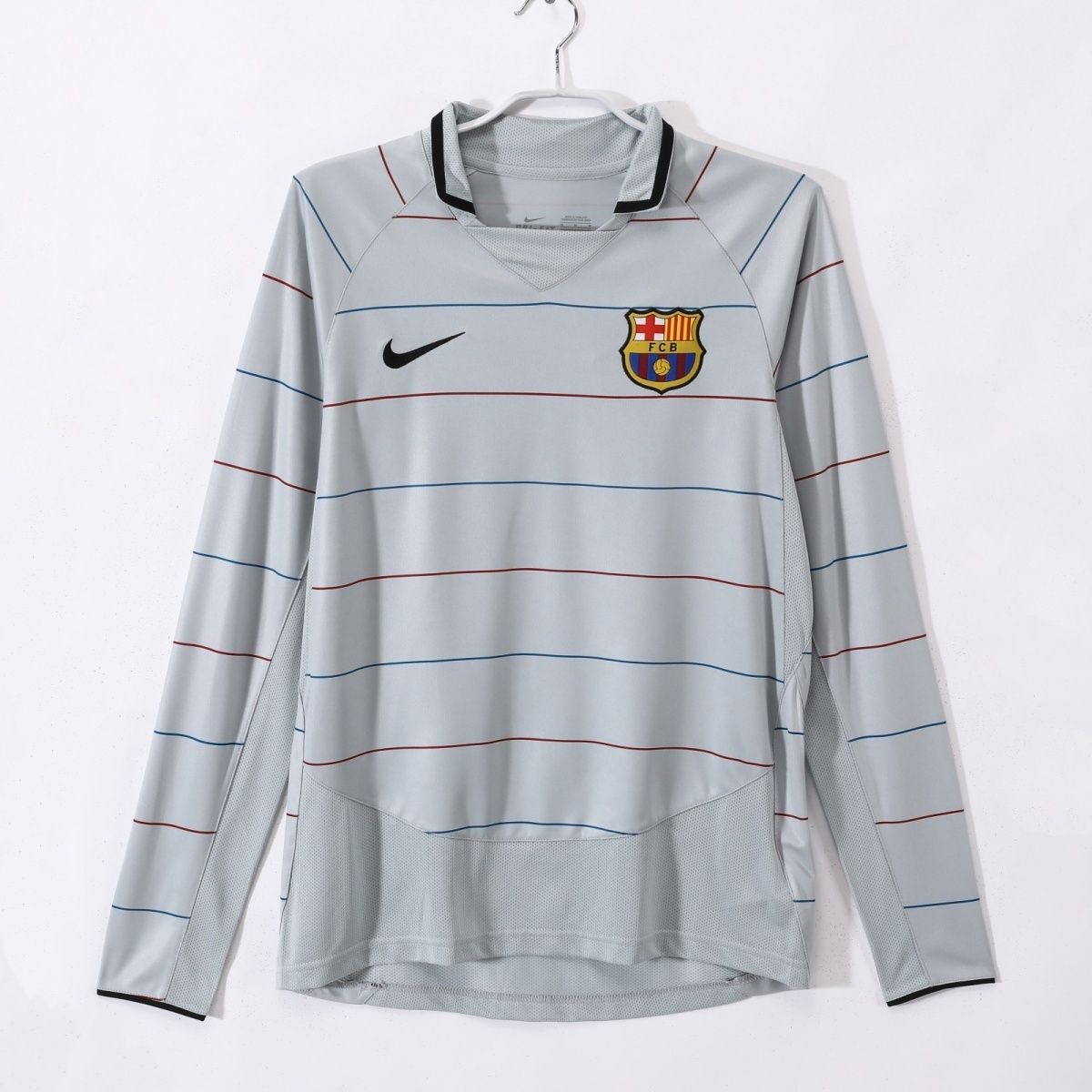 Barcelona Retro Jersey Away Long Sleeve Soccer Shirt 2003-04 - sinoshirt
